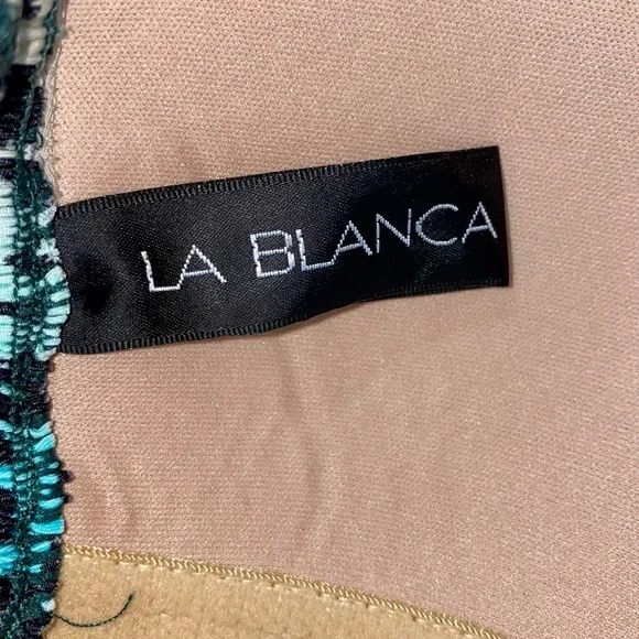 SOLD 💕La Blanca Blue Dip Into The Wild Bandeau Tankini Top - Picture 4 of 12